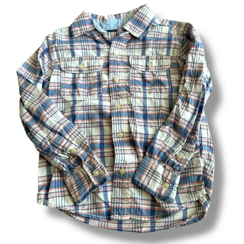 Carter's Boys‎ Long Sleeve Plaid Button-Up Shirt - Size 5